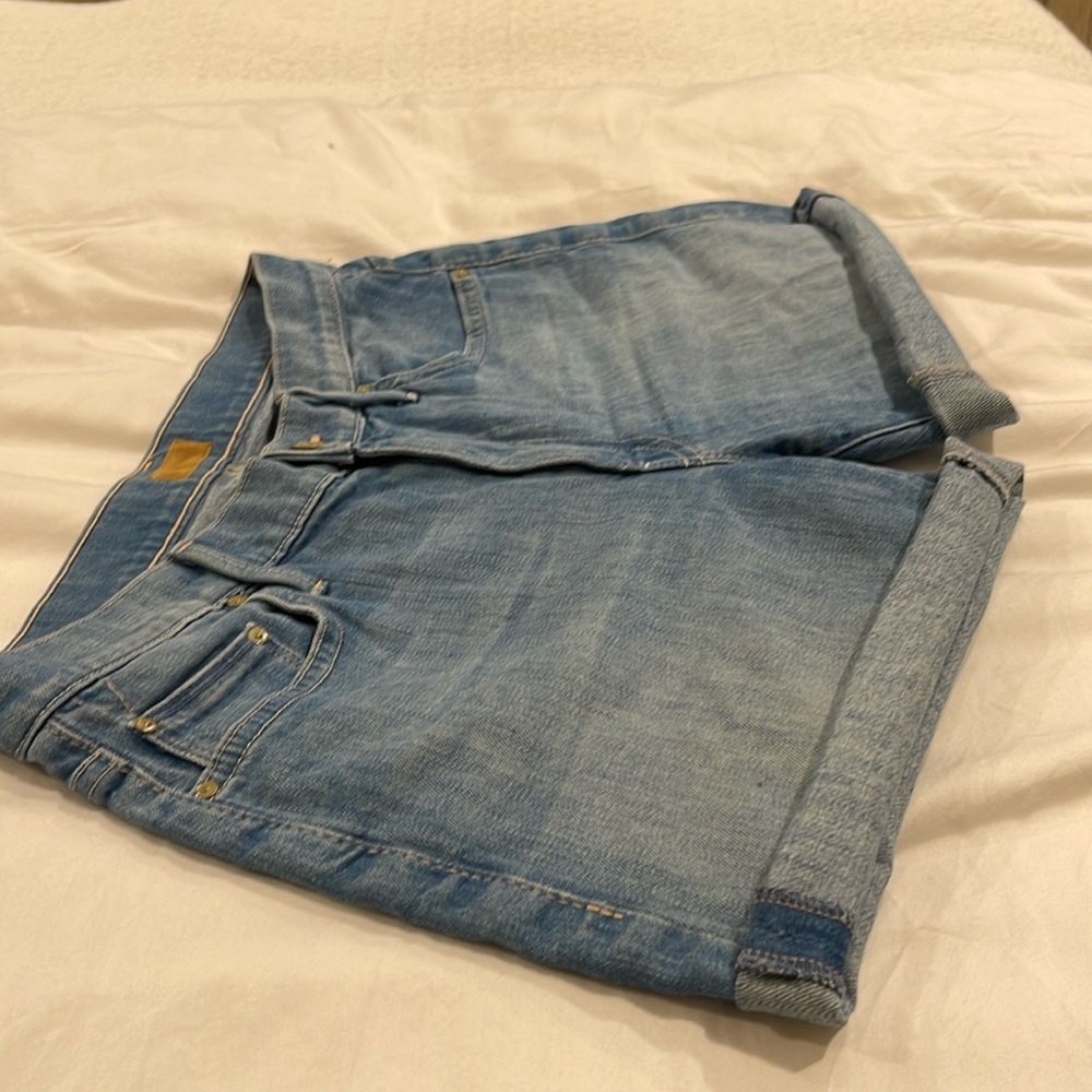 MOTHER dropout cuff short in The Welcome Home Garden Club wash